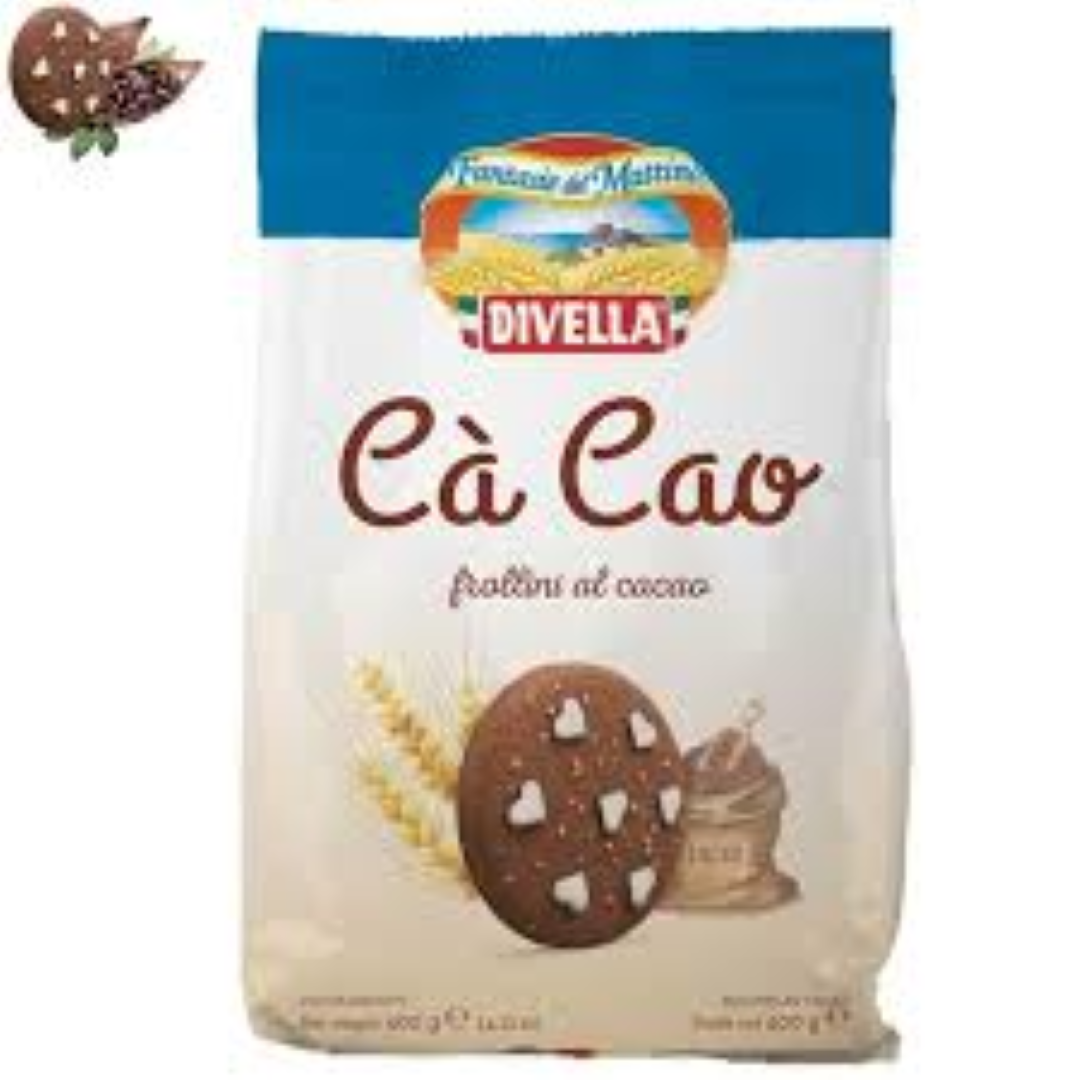 DIVELLA CACAO BISCUITS 400G